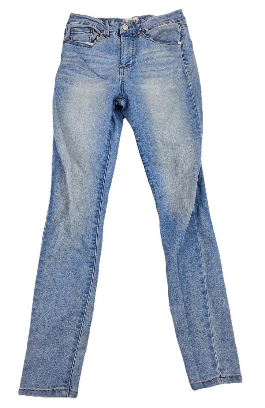 Love Streak Skinny Jeans Juniors 7 Blue Light Wash Slim Stretch Denim Mid Rise